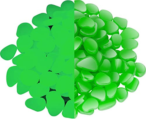 NAMTSO Glow in The Dark Rocks, 500pcs Green Glow Rocks St. Patrick's Day Decorations, Glow in The Dark Stones for Landscaping, St Patrick's Day Garden Glow Pebbles for Walkway Pathway Backyard Decor