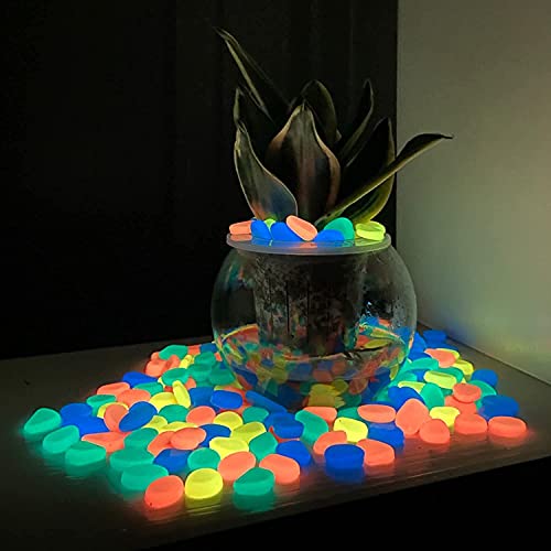 Glow in The Dark Rocks 500PCS, Glowing Fish Tank Pebbles - Indoor