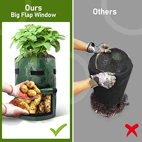 NAMTSO Potato Grow Bags 10 Gallon 4 Pack, Potato Planter Bags with Fla