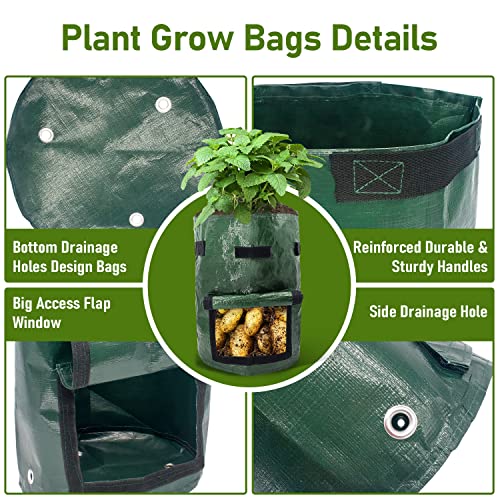 Hgbd-homyhoo Potato Grow Bags With Flap 10 Gallon, 4 Pack Planter